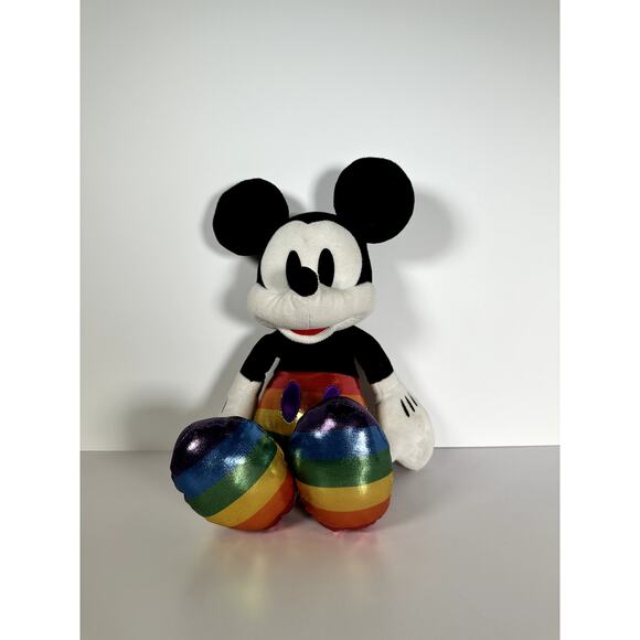 Disney Mickey Mouse Plush 17" Classic Character Shiny Rainbow Shorts & Shoes - Picture 8 of 8
